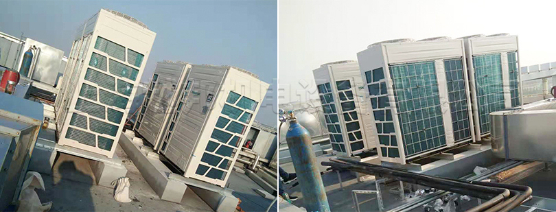 虹桥世界中心新风排风安装工程室外机安装